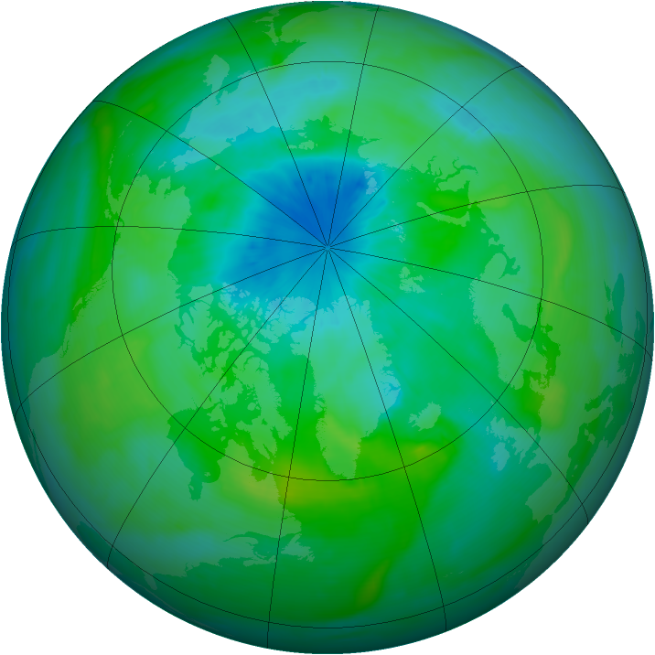 Arctic ozone map for 31 August 2014